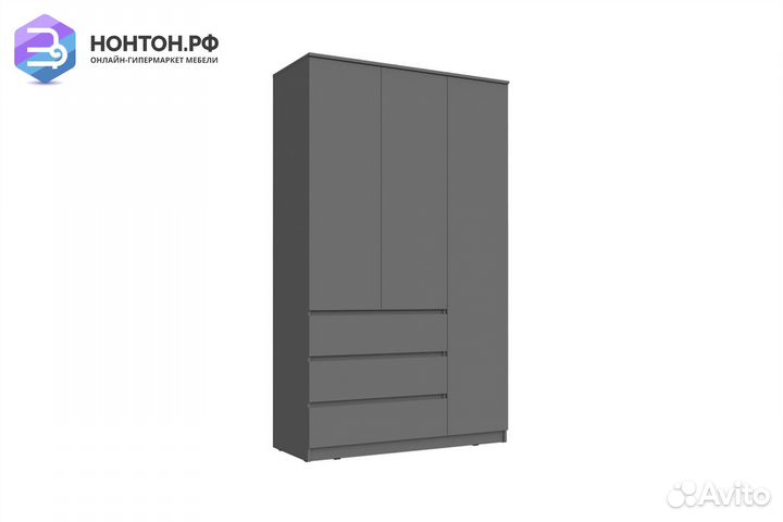 Шкаф 3-х дверный Челси графит