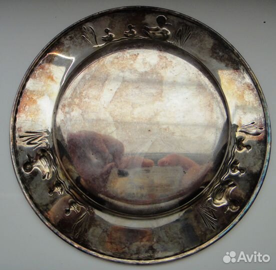 Тарелочка, глубокое по серебрение. Европа 60-гг