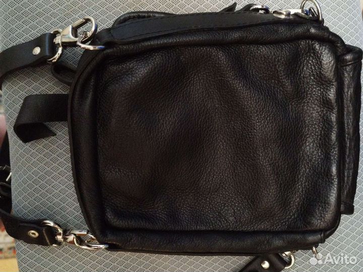 Поясная мото сумка Данди кожа