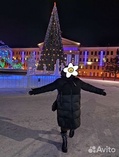 Пуховик женский зимний 56 длинный