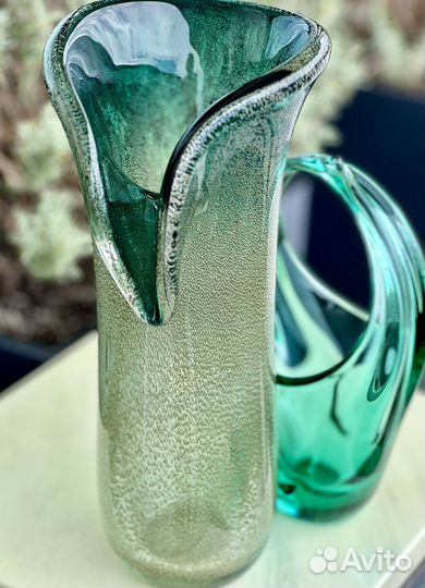 Чешское цветное стекло Ваза Бульгазе