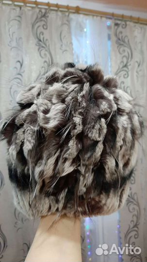 Норковая шапка вязанная