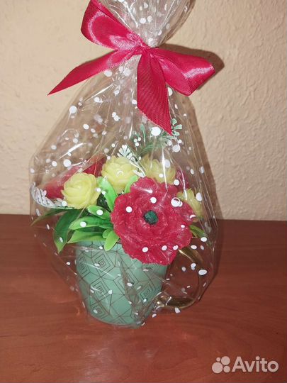 Букет из мыла в кружке