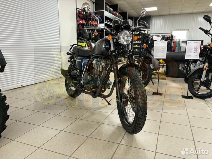 Мотоцикл Combat Scrambler 400 серо-синий