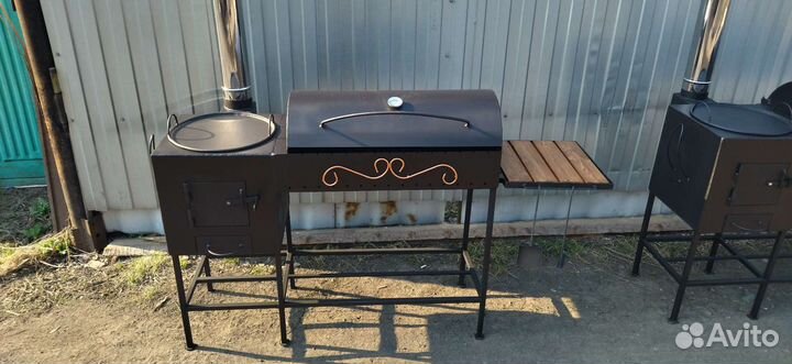 Мангал с печью под казан