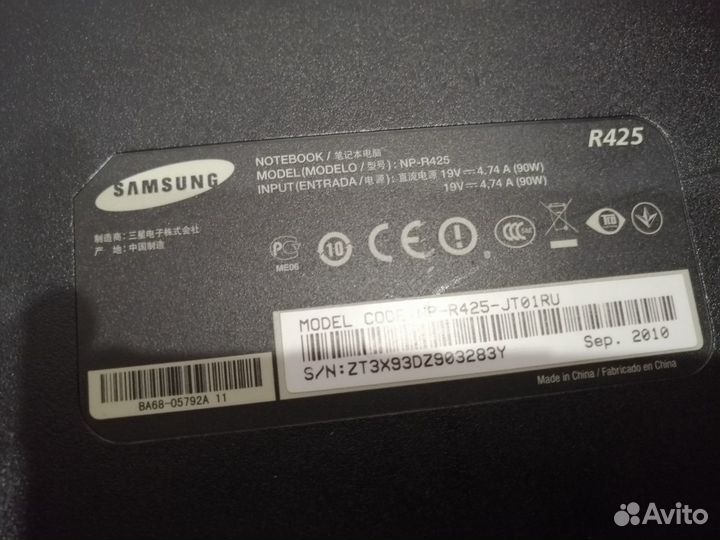 Samsung NP-R425 разбор