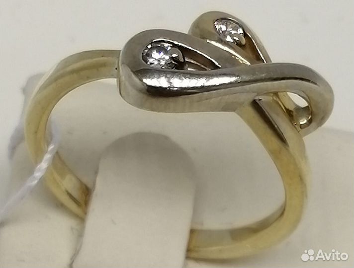 Кольцо / размер 17,5 / 3,55г / Золото585 / бриллиа