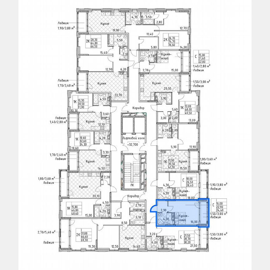 Квартира-студия, 22,9 м², 13/13 эт.