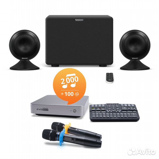 Караоке комплект EvoBox+EvoSound Sphere+Микрофоны