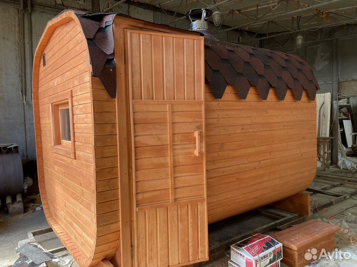 Баня бочка Квадро 3 метра для дачи