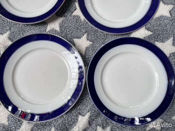 Набор Тарелок Кобольт Вербилки, Дулево СССР
