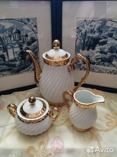Кофейник, сахарница, сливочник Япония, Рига