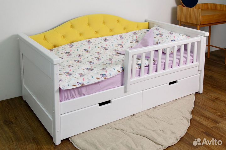 Детская кровать 170*80 с мягкой спинкой
