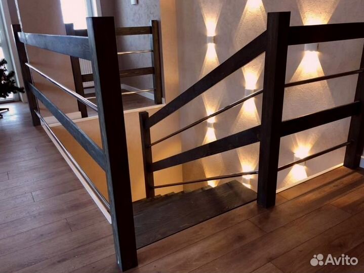 Лестница из дуба,ясеня,лиственницы