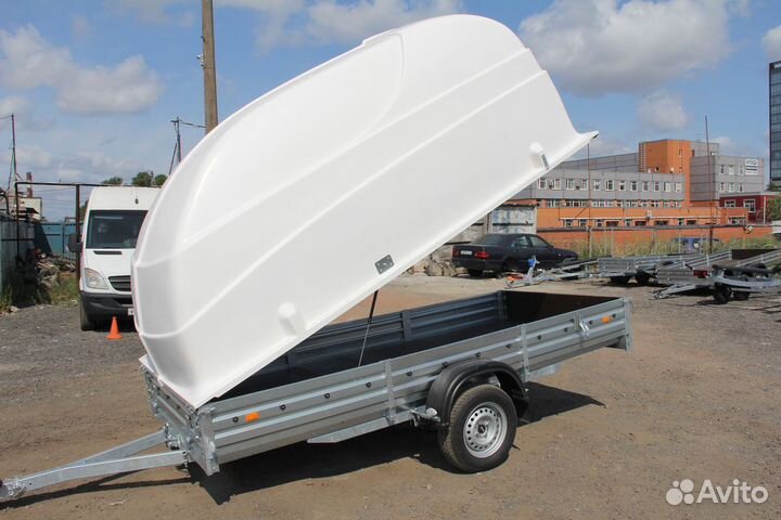 Прицеп с пластиковой крышкой (3.5х1.5 метра)