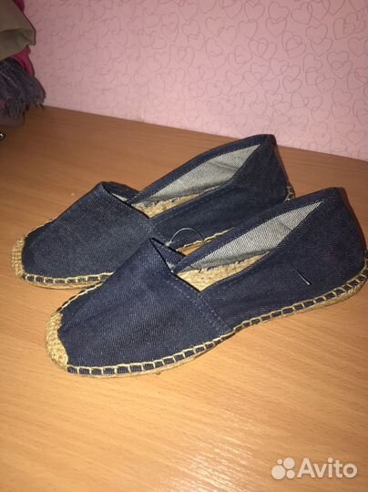 Эко эспадрильи новые denim мокасины