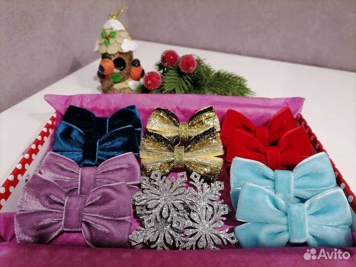 Бантики из бархатной ленты