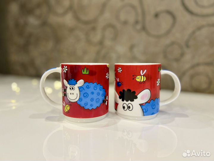 Набор чайных кружек фарфор подарочный, 280 мл