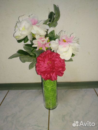 Букет из пионов и ландышей искусственных