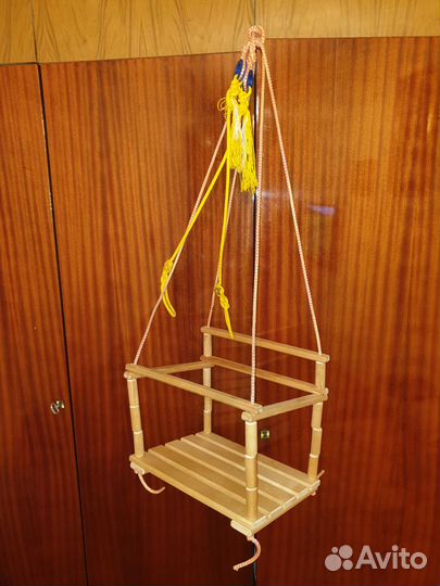 Качели детские подвесные деревянные