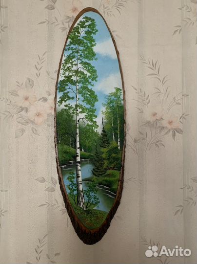 Картина Панно на срезе дерева