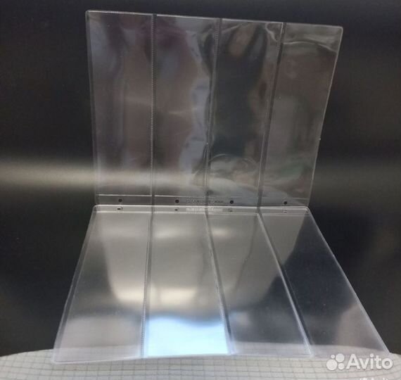 Листы для купюр на 4 банкноты в кляссер съемные