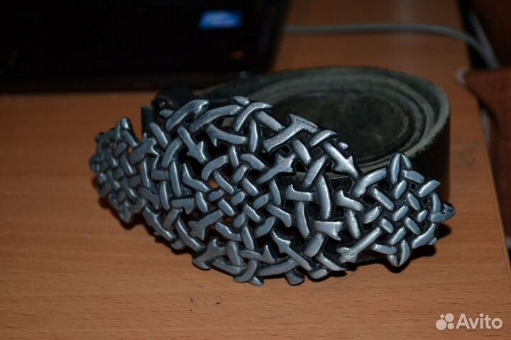 Пряжка 16 см на ремне 111см кожа