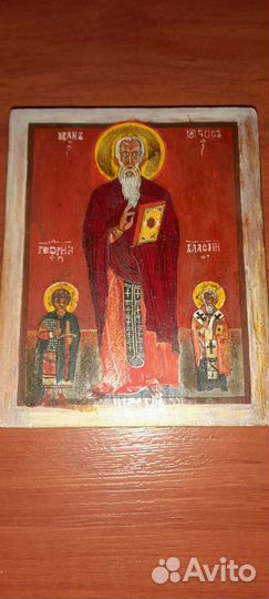 Икона Иоанн Лествичник, Георгий-воин, еп. Власий