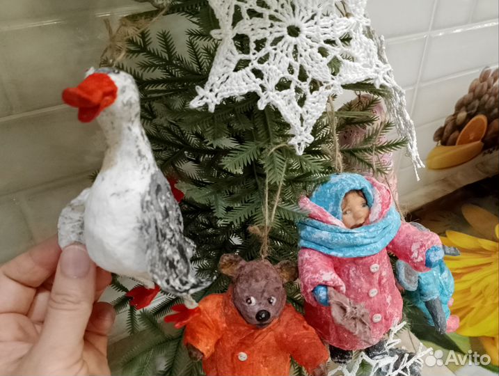 Ватные игрушки на елочку