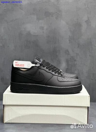 Кроссовки Nike force 1 черные мужские (Арт.22449)