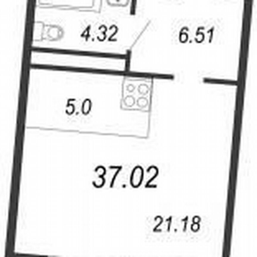 Апартаменты-студия, 37 м², 11/11 эт.