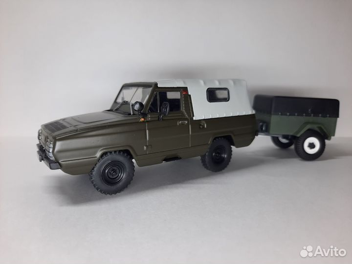 Модель УАЗ-3907 Ягуар с прицепом деагостини