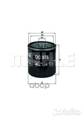 Фильтр масляный OC976 Mahle/Knecht