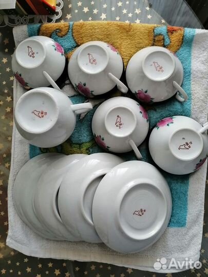 Чайный сервиз СССР дулево Астра в медальоне