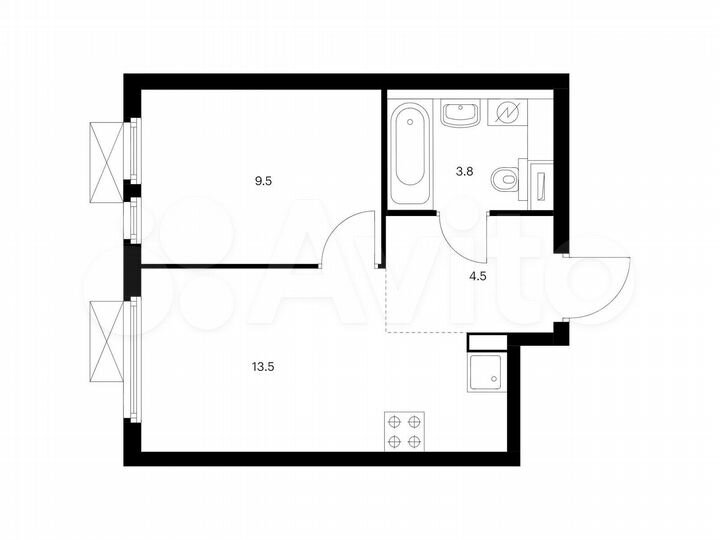 1-к. квартира, 31,3 м², 2/33 эт.