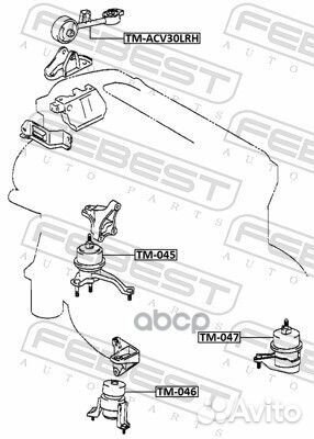 Опора двигателя левая toyota camry ACV3#/MCV3#