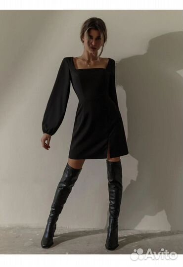 Новое чёрное платье S мини Lichi