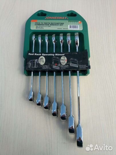 Набор трещоточных ключей Jonnesway W45107S 10-19мм
