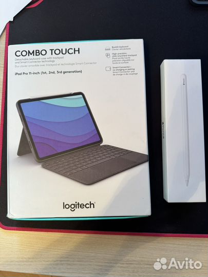 Чехол Logitech Combo Touch + Apple Pencil 2nd gen