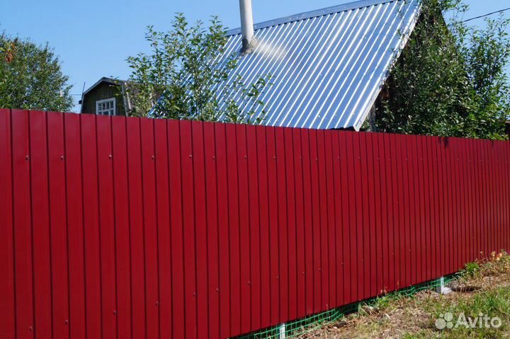 Забор из профнастила Откатные ворота
