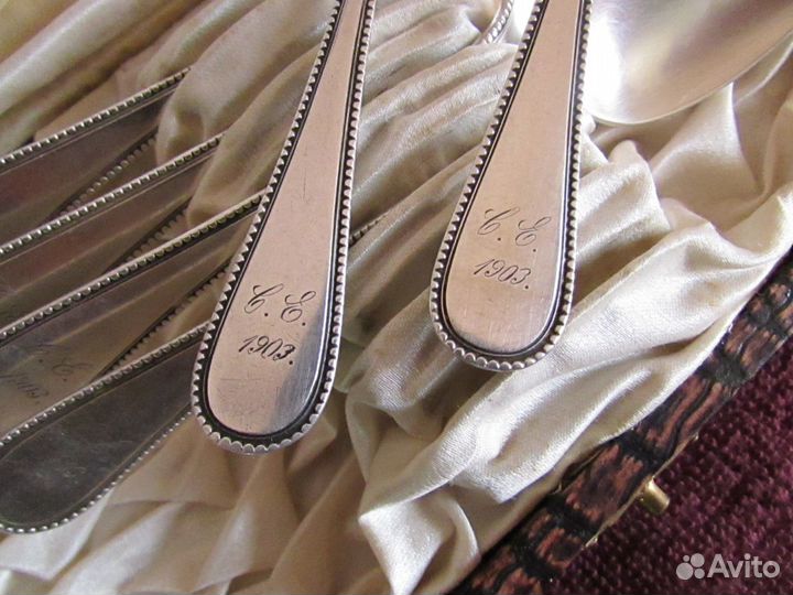 Набор чайных ложек, серебро 800пр. Европа 1903г