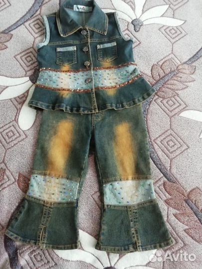 Джинсовый костюм на девочку