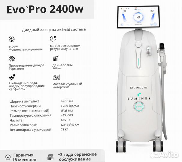 Аппарат для эпиляции Лю’минес EvoPro 2400