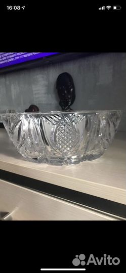 Хрустальный салатник большой новый
