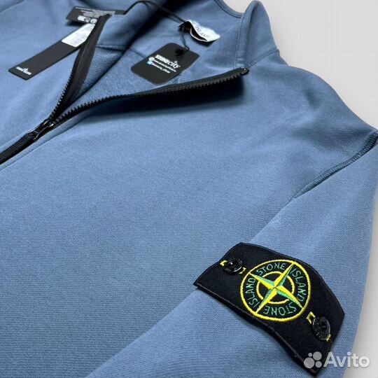 Кофта на молнии Full zip Stone island синяя S-XL