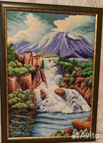 Картина вышитая крестиком, ручная работа