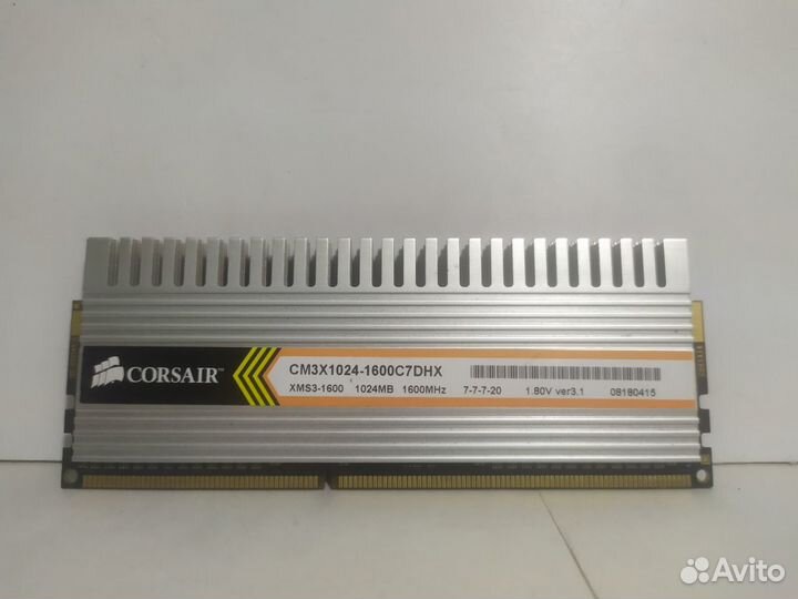 Оперативная память DDR3 1Gb PC3-12800 corsair CM3