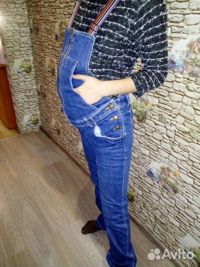Джинсовый комбинезон для беременных р.44