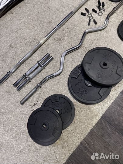 Штанга гриф блины зажимы