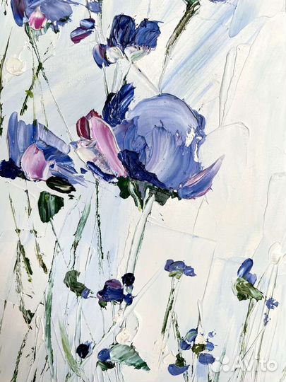 Цветочная абстракция картина